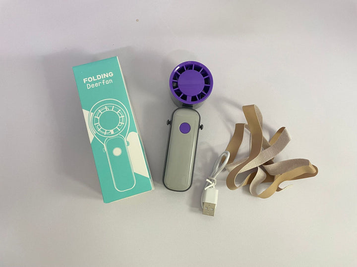 Unisex Portable Folding Fan with USB Charging Bowlift