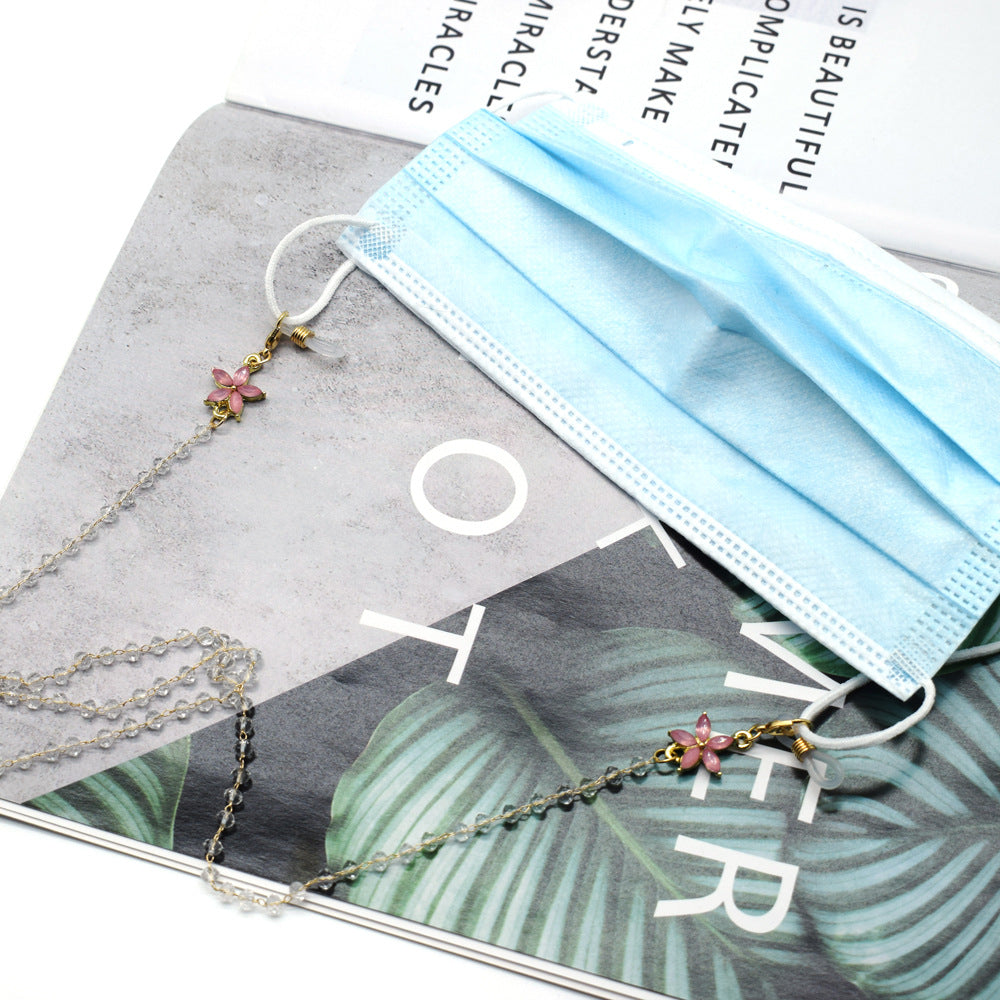 Elegant Floral-Accented Eyewear Chain Bowlift