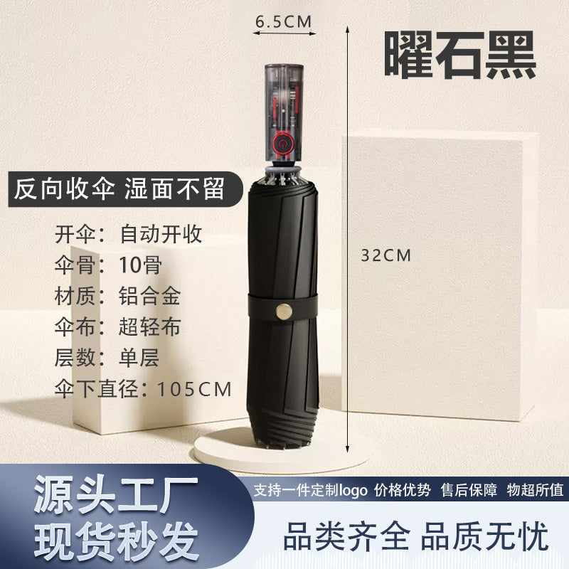Women's Automatic Windproof Folding Umbrella Bowlift