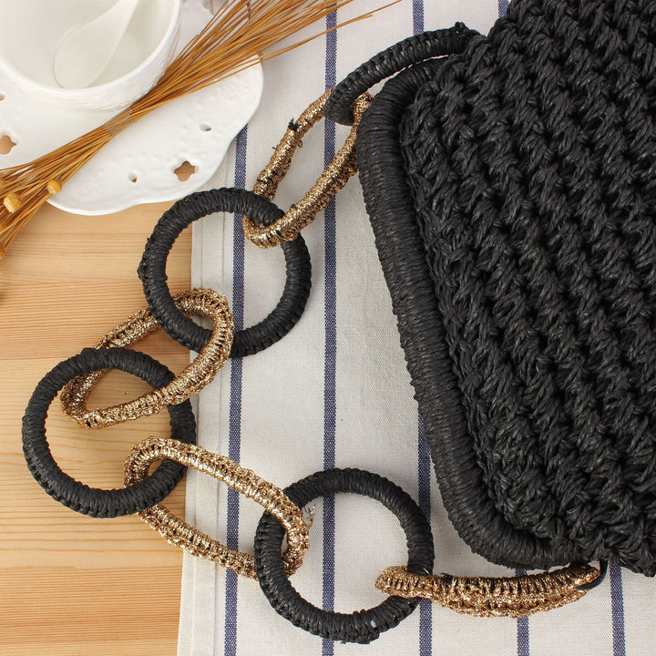 Handbag with Unique Chain Handle Bowlift