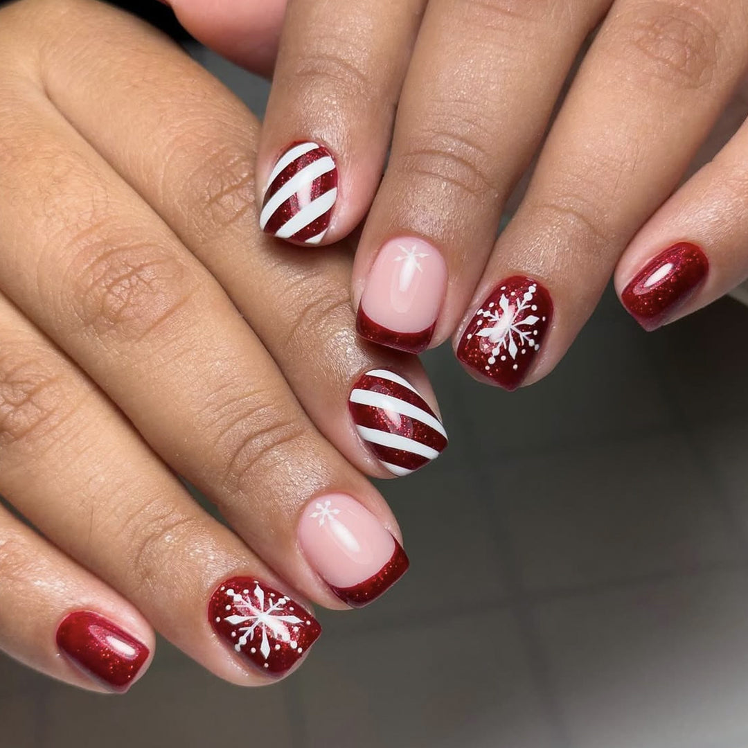 Festive Seasonal Acrylic Nail Art Extensions Bowlift