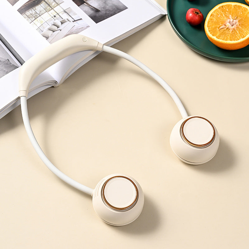 Cooling hands-free wearable neck fan with dual adjustable air outlets USB-C rechargeable Bowlift