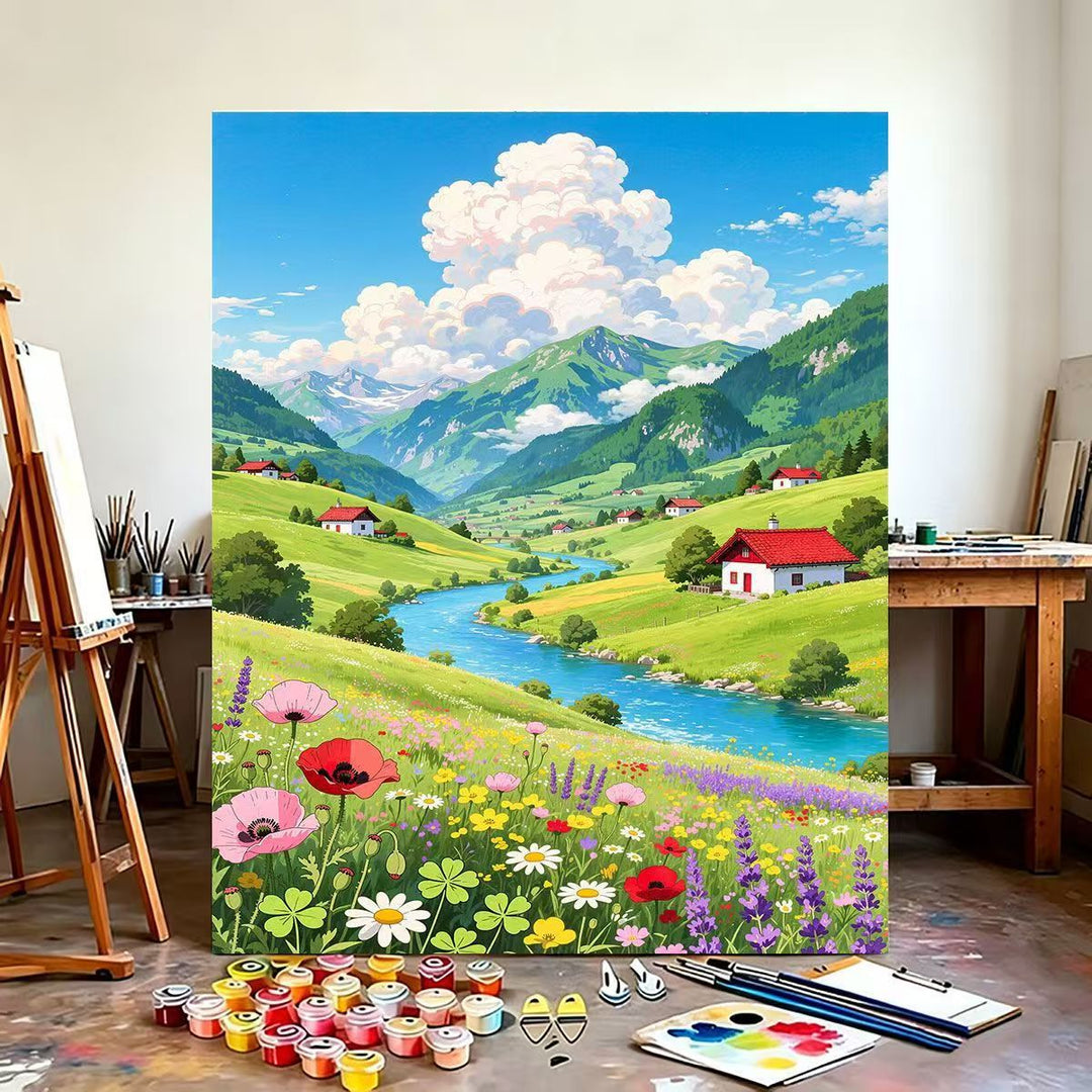 Scenic Mountain Landscape Wall Art Bowlift