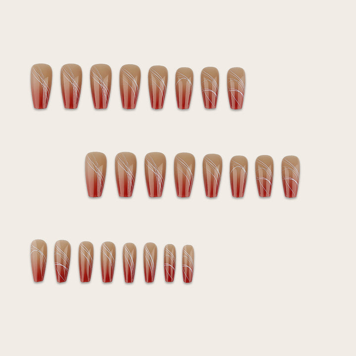 Artificial nails with modern geometric designs Bowlift