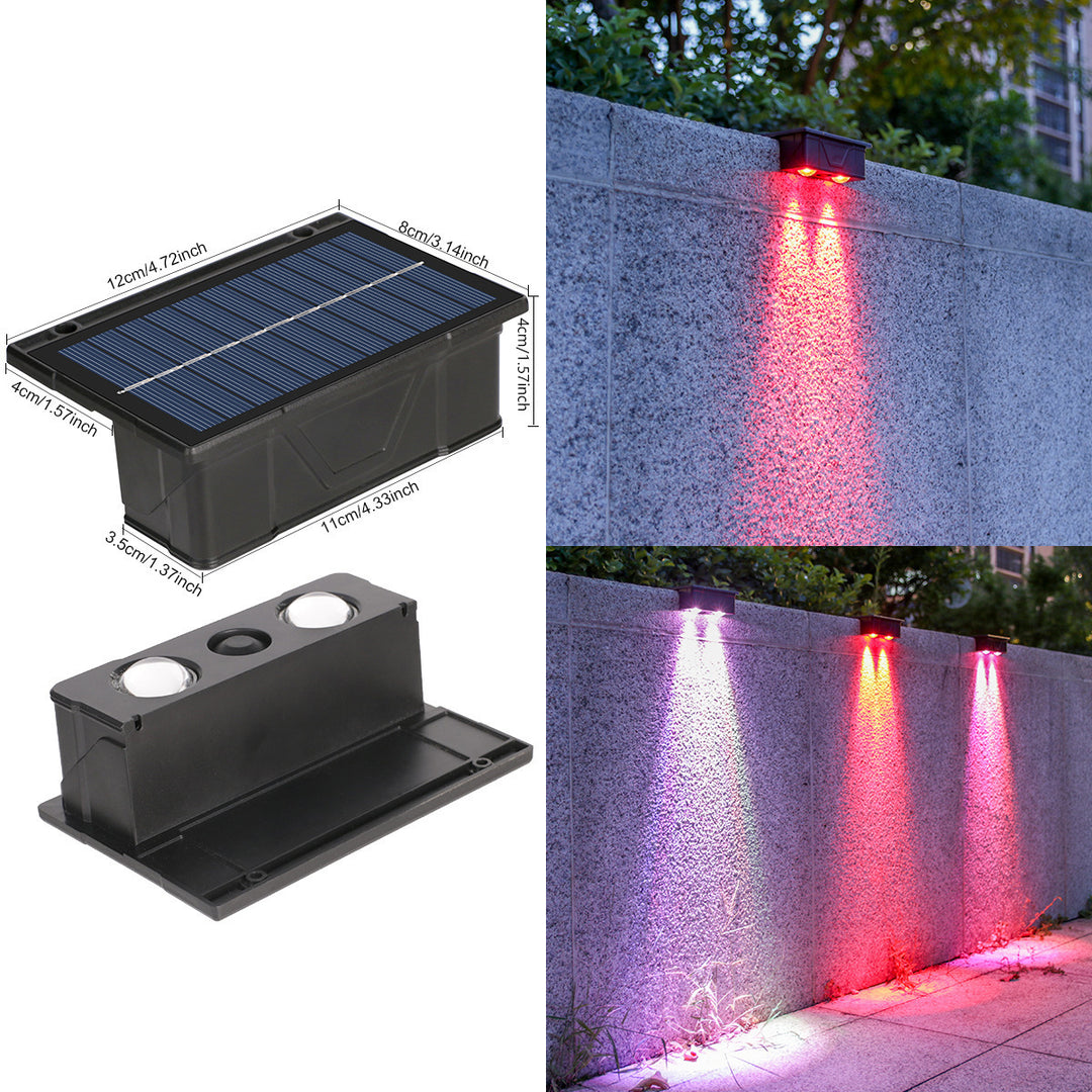 Outdoor Solar RGB Wall-Mounted Accent Lights With Dual-Beam Waterproof Design Bowlift