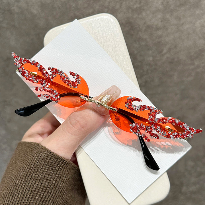Glamorous Rhinestone-Embellished Cat Eye Sunglasses