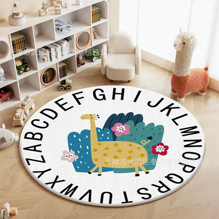Cute Animal Theme Round Rug