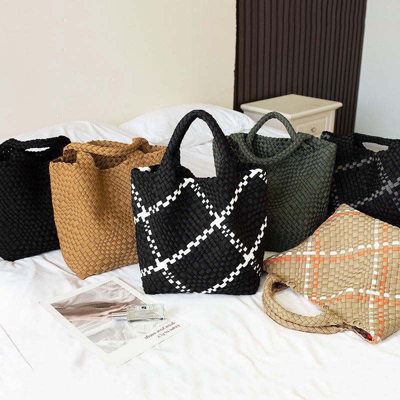 Braided Handbag with Removable Clutch Bowlift
