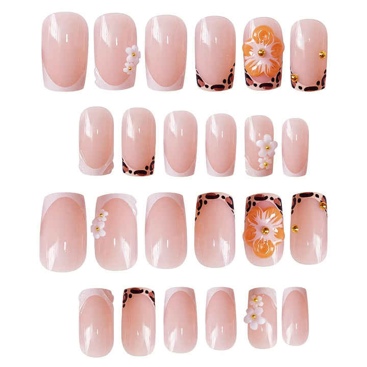 Decorative Floral Press-On Nail Art Bowlift
