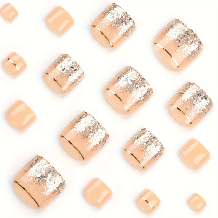 Glittery Pedicure Nail Enhancements Bowlift