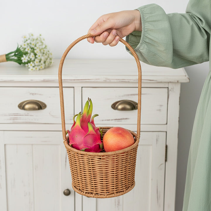 Handcrafted Wicker Storage Basket Bowlift