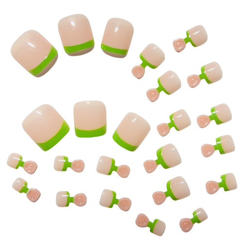Nail art set with neon French tips and glossy finish Bowlift