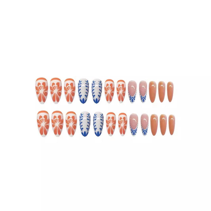Floral Abstract Press-On Nail Set Bowlift