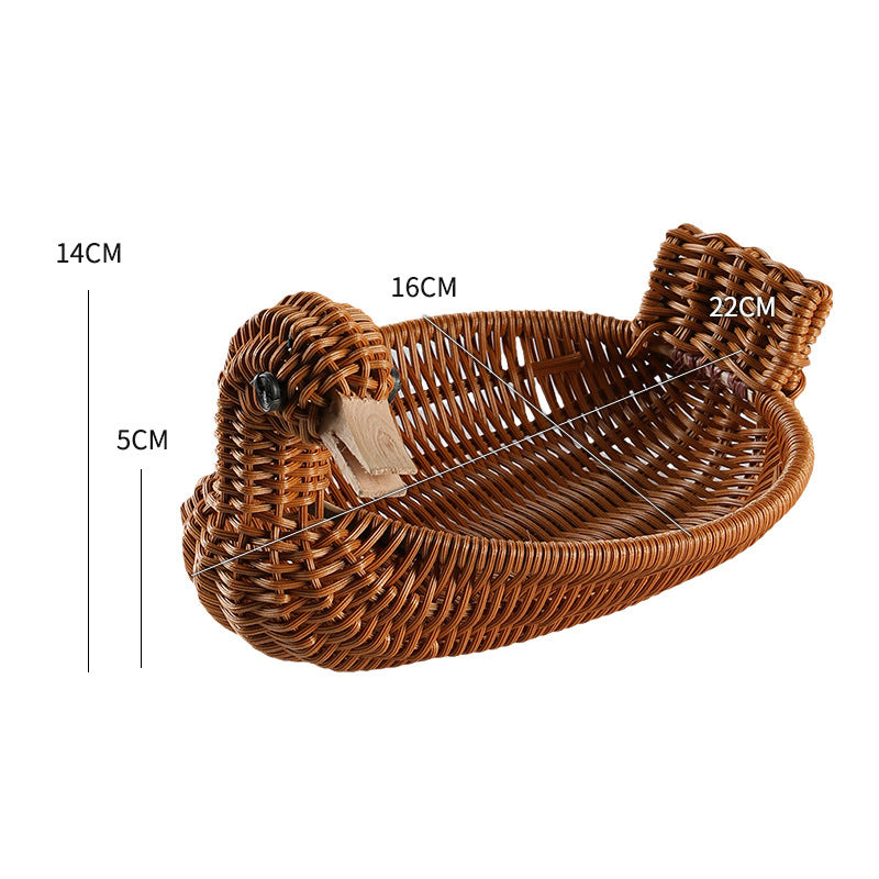 Unisex Braided Decoration Basket in Duck Shape Bowlift