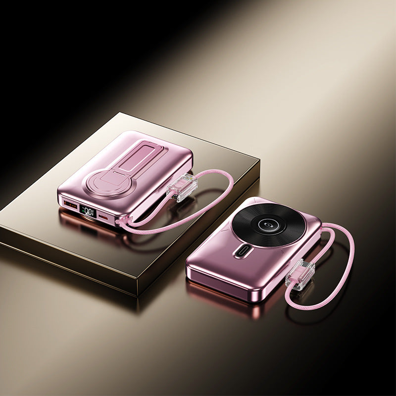 Portable power bank with integrated charging port and LCD display Bowlift