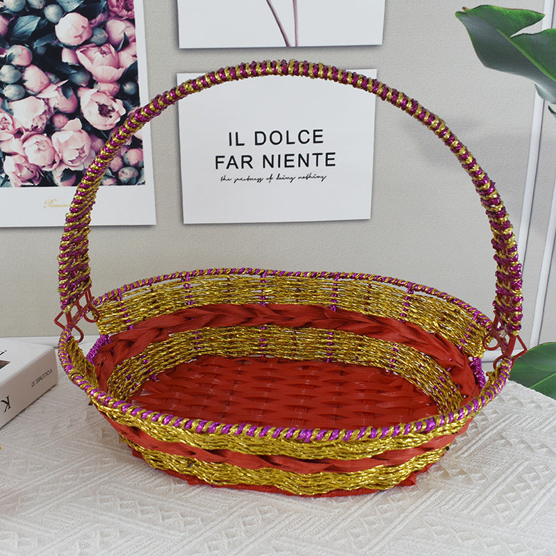 Colorful Decorative Woven Basket Bowlift