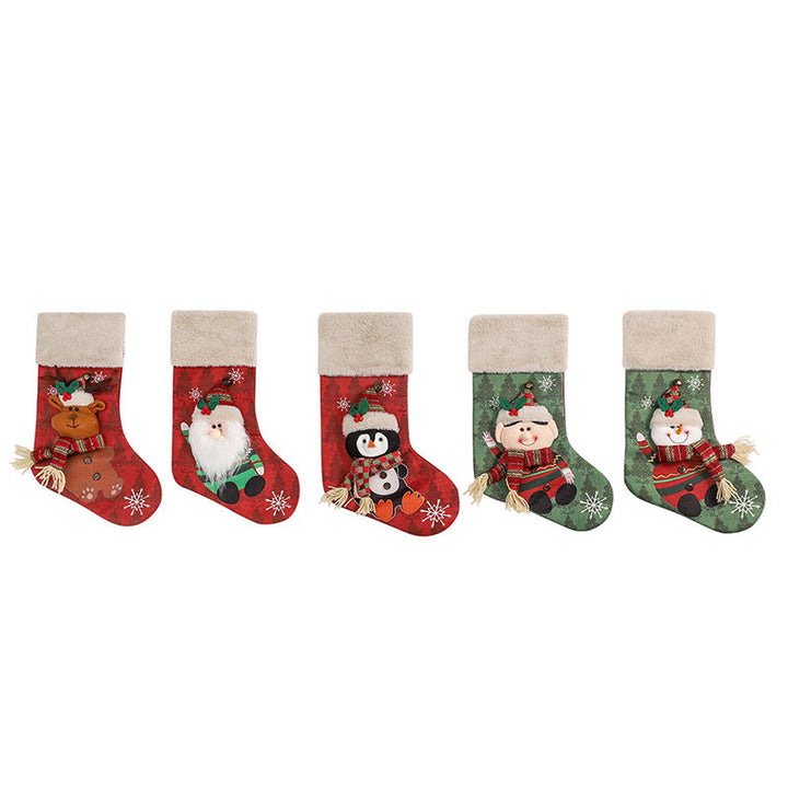 BowLift | Christmas Socks Gift Bag Christmas Tree Hanging Ornaments Candy Bag