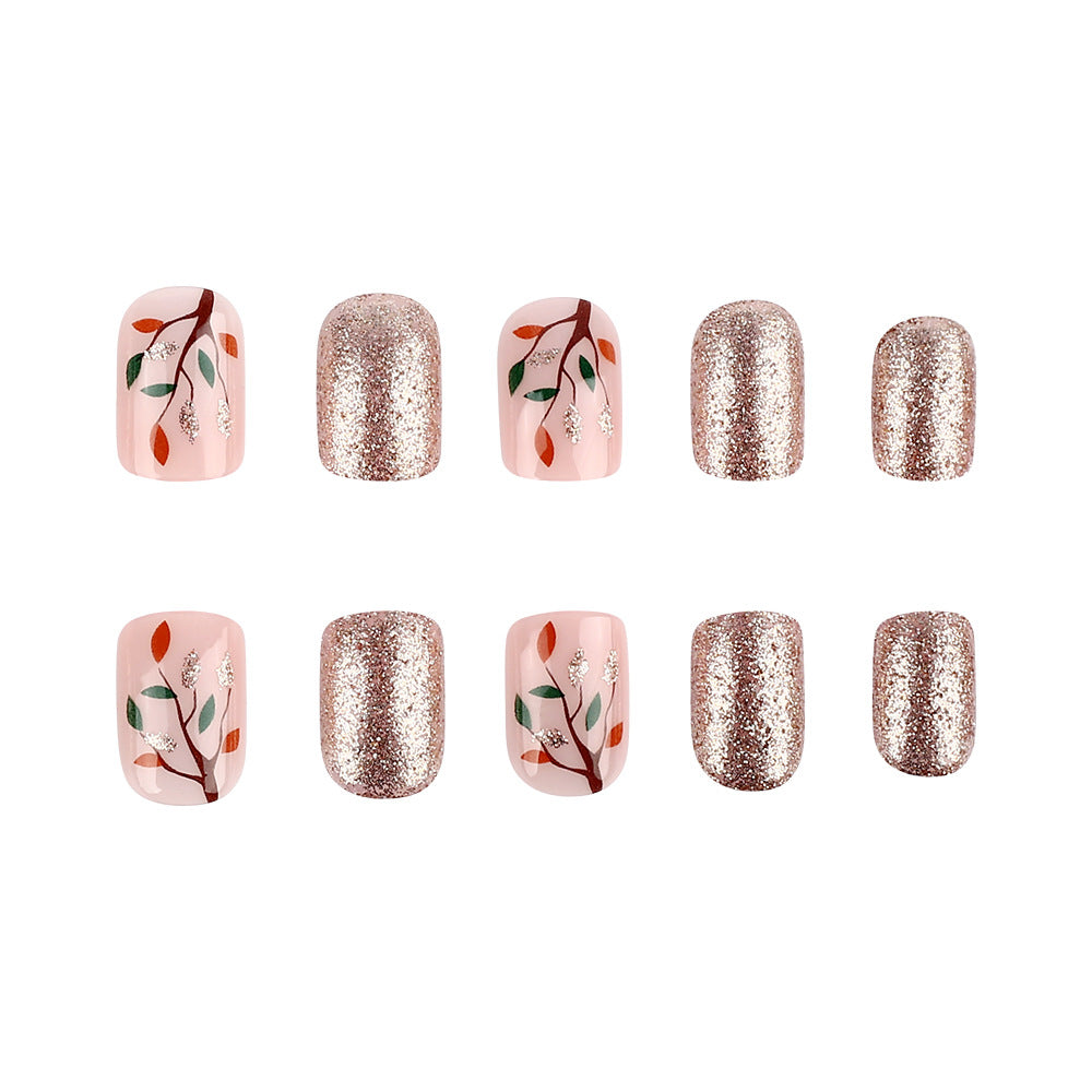 Glittery Floral Nail Art Design Bowlift
