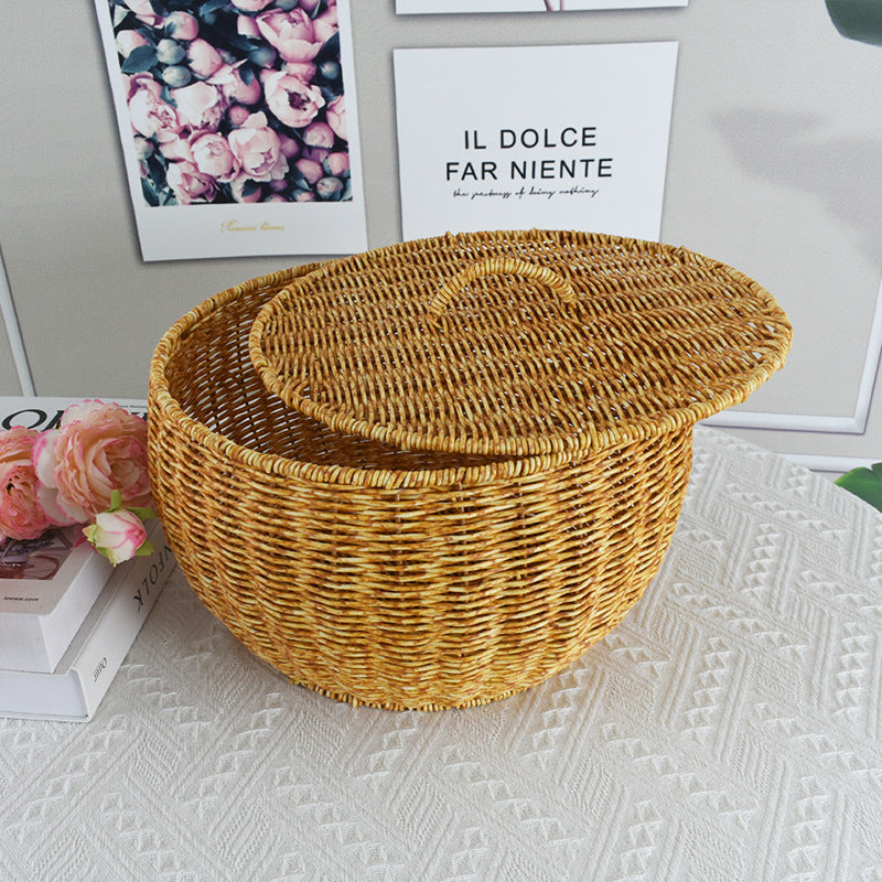 Home Storage Wicker Basket Bowlift