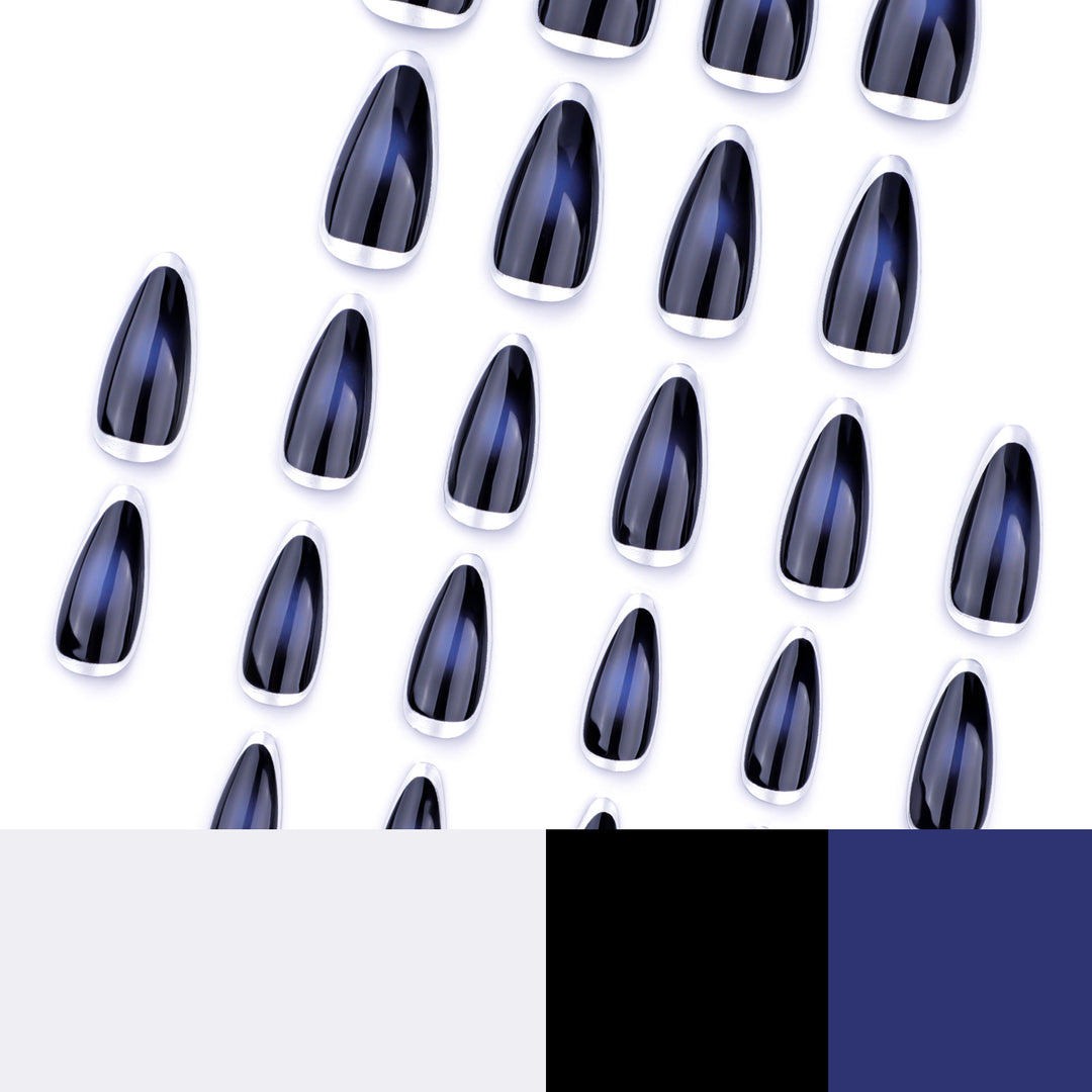 Artful stiletto nails with glamorous metallic finish Bowlift