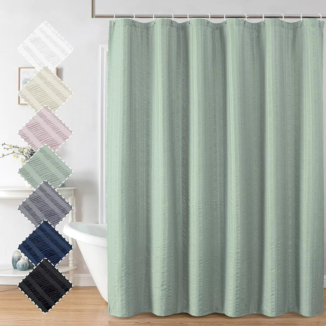 Premium Textured Shower Curtain Bowlift