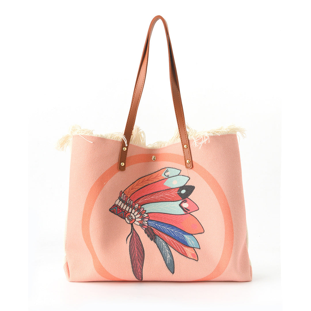 Beach bag with Unique Feather Design Bowlift