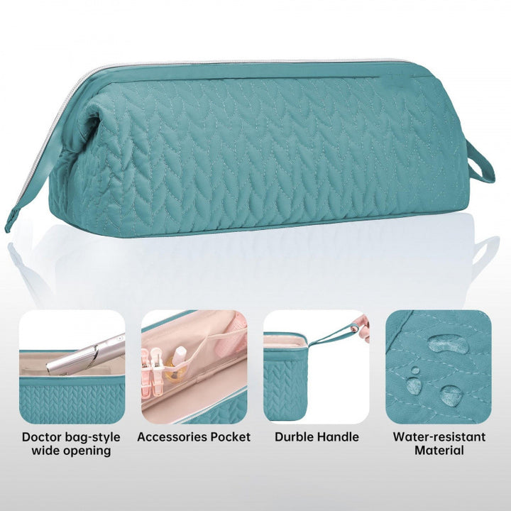 Cosmetic Organizer Bag with Elegant Quilting Bowlift