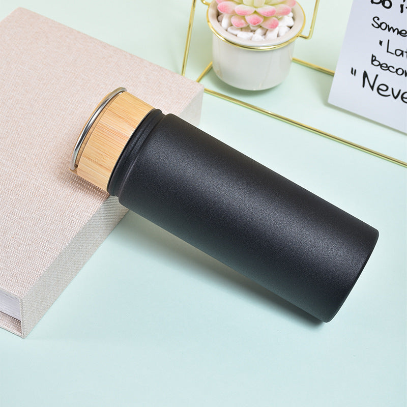 Ladies stylish and versatile stainless steel drinking bottle with bamboo lid Bowlift