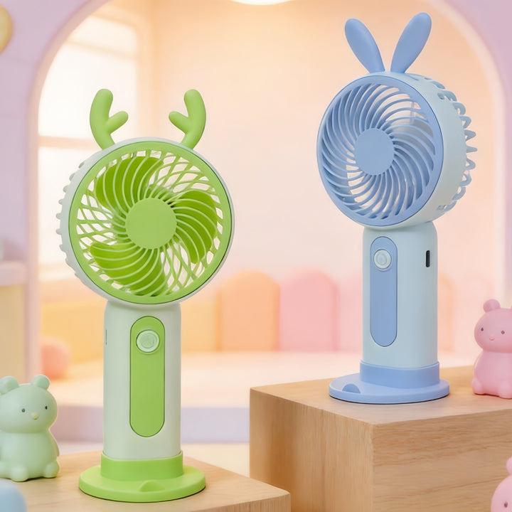 Ladies Portable Hand Fan with Cute Bunny Design Bowlift