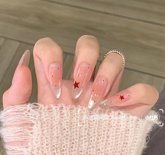 Creative Glittery Star-Themed Press-On Nails Bowlift