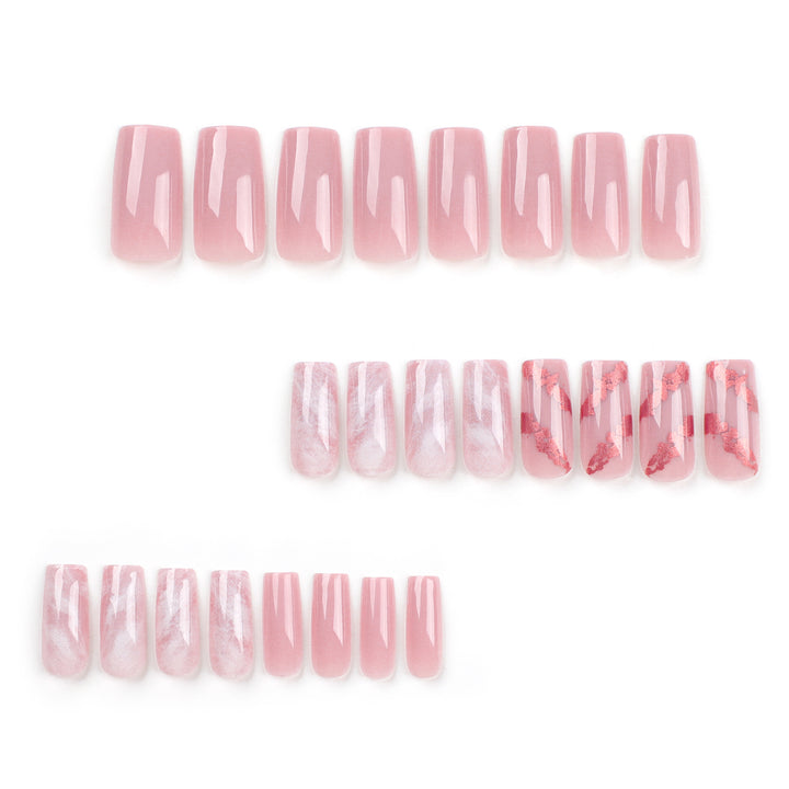 Artistic Nail Extensions with Marbled and Golden Accents Bowlift