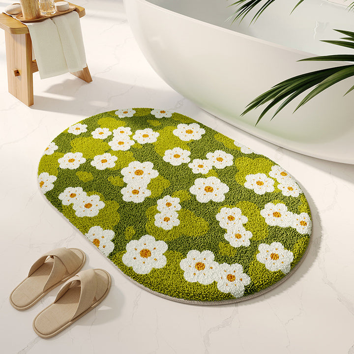 Soft Floral Bath Rug Bowlift