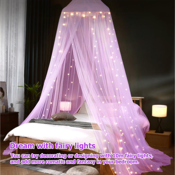 Enchanting Canopy Bed Tent with LED Lights Bowlift