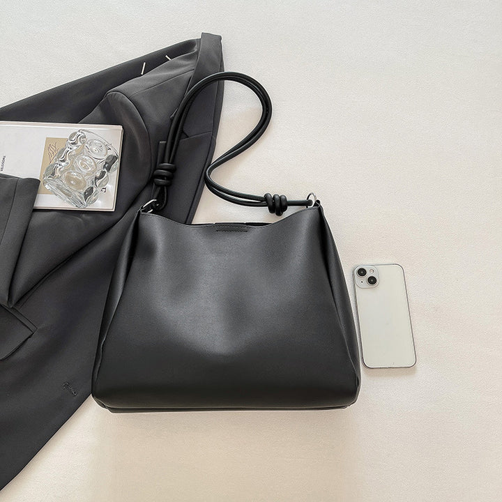 Minimalist Faux Leather Hobo Bag Bowlift