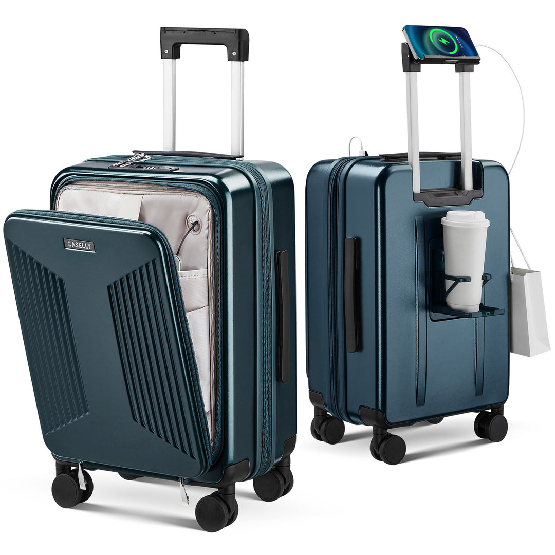 Unisex Smart Charging Hard Shell Trolley Luggage Bowlift