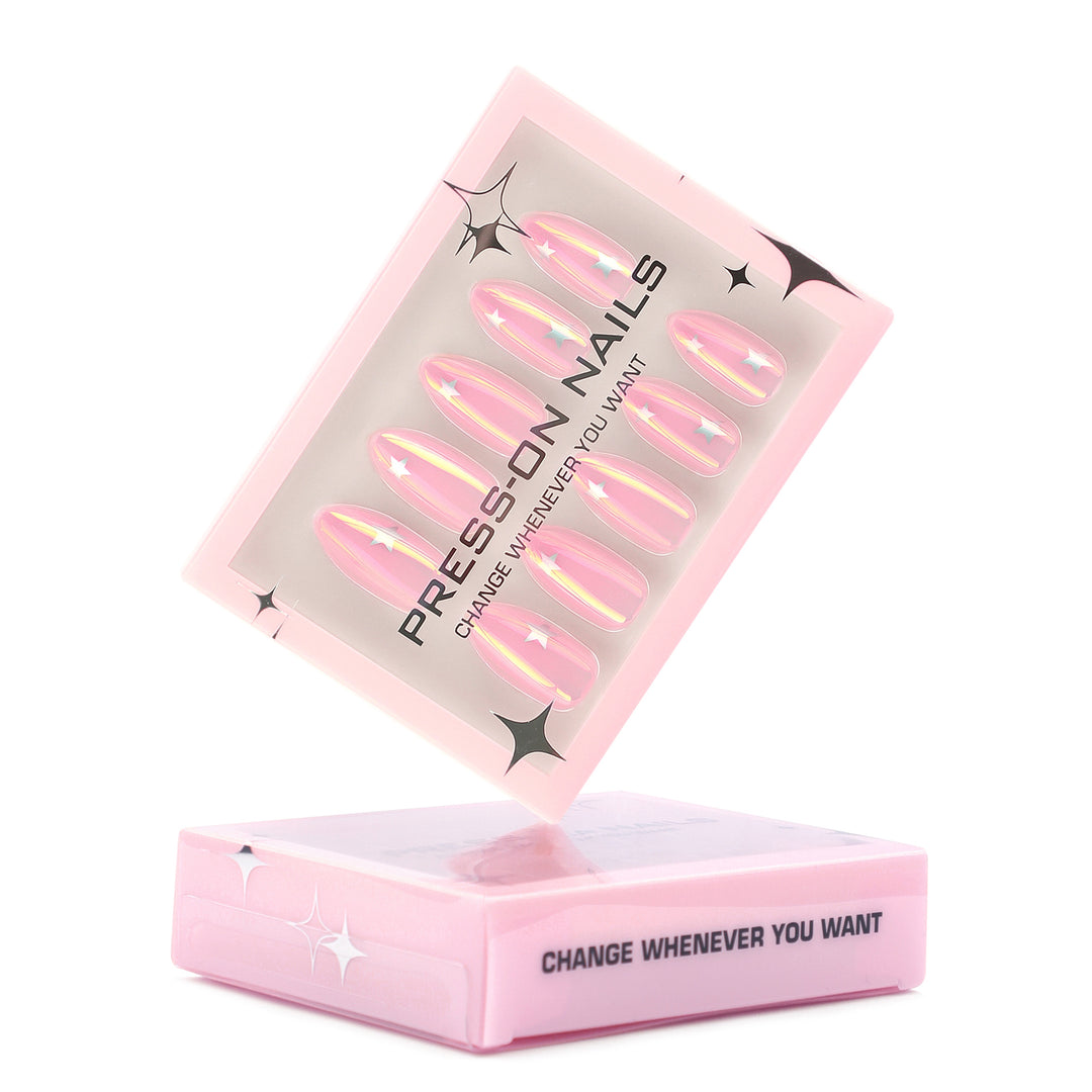 Artificial application nails with shimmering finish Bowlift