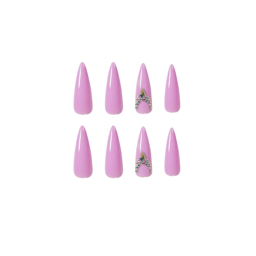 Glamorous stiletto nails with rhinestone decoration Bowlift