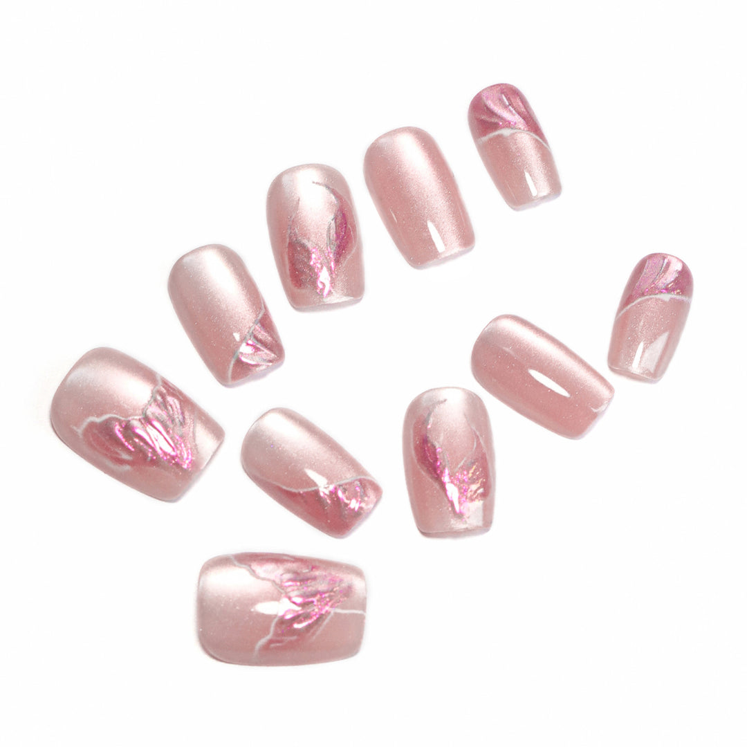 Artistic Artificial Nails with Elegant Floral Pattern Bowlift