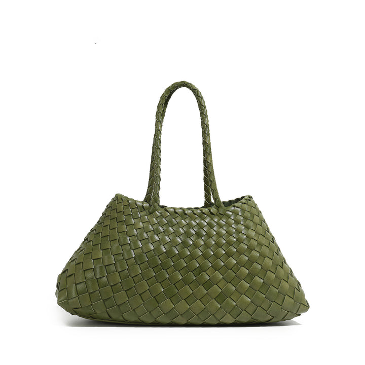 Handcrafted Woven Leather Tote Bowlift