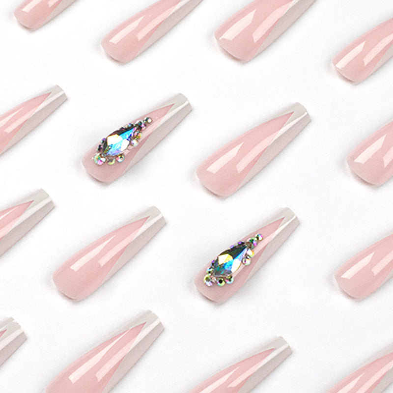 Artful nail extensions with elegant glitter accents Bowlift
