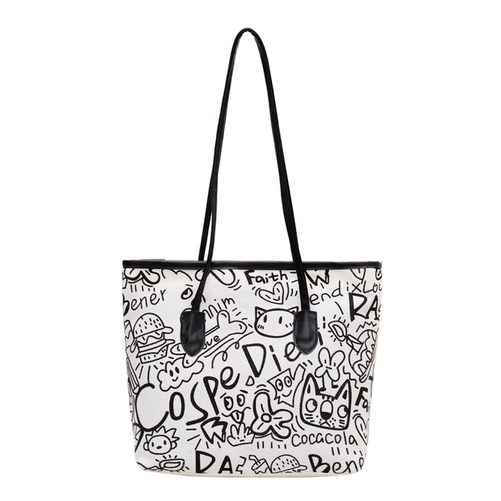 WoArtistic Graphic Print Shoulder Tote Bag Bowlift