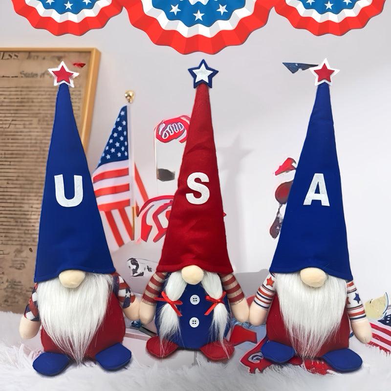 Unisex nan Plush Gnome Decorative Figure with Long Pointed Hat and Artificial Beard Bowlift