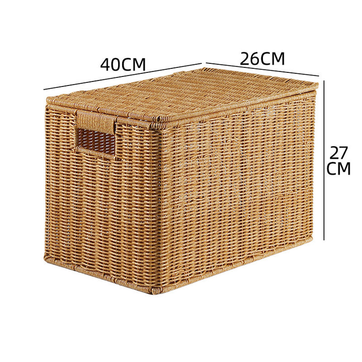 Handcrafted Rectangular Wicker Storage Box Bowlift