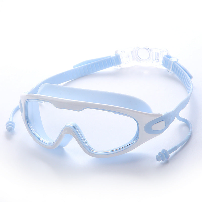 Swim mask with large field of vision and comfortable silicone padding Bowlift