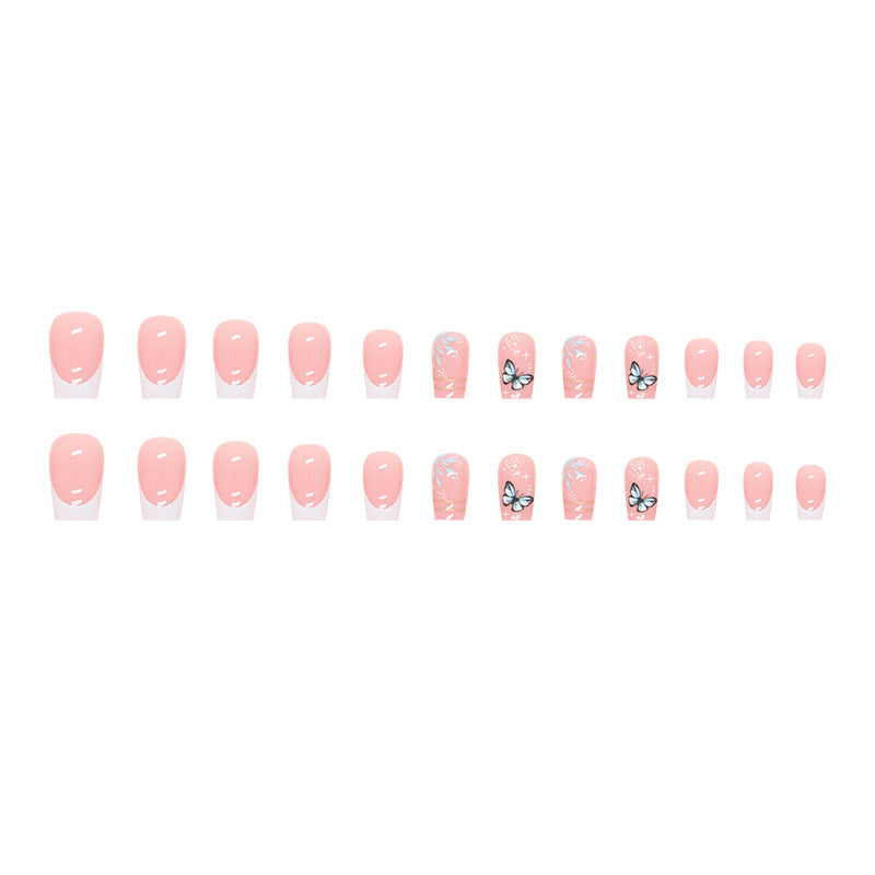 Decorative Butterfly Design Press-On Nails Bowlift