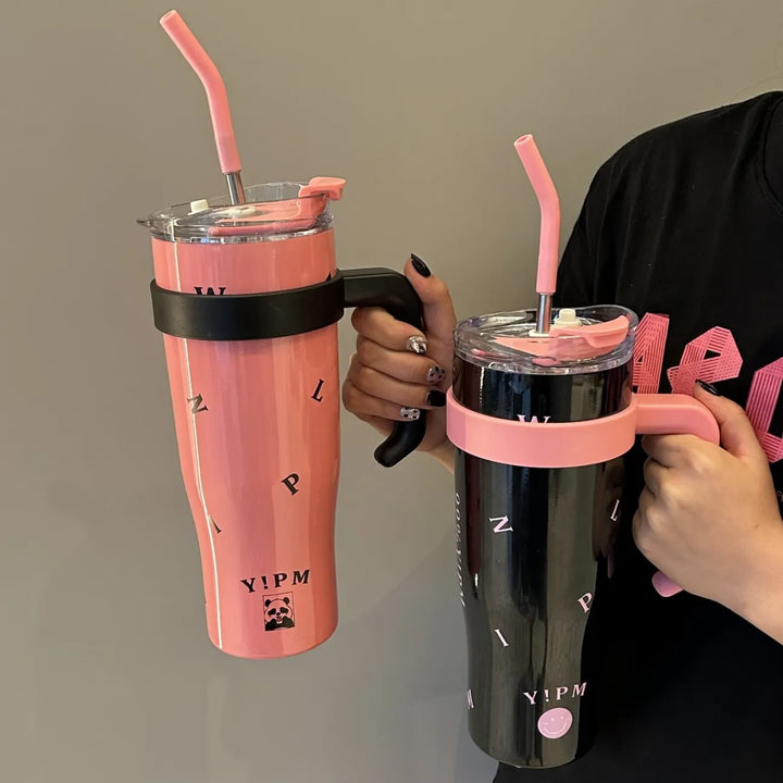 Women Practical Insulated Drinking Bottle with Integrated Carry Handle Bowlift