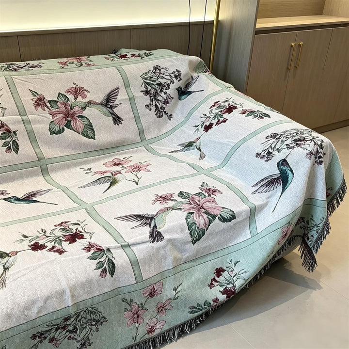 Elegant Floral Sofa Throw Cover