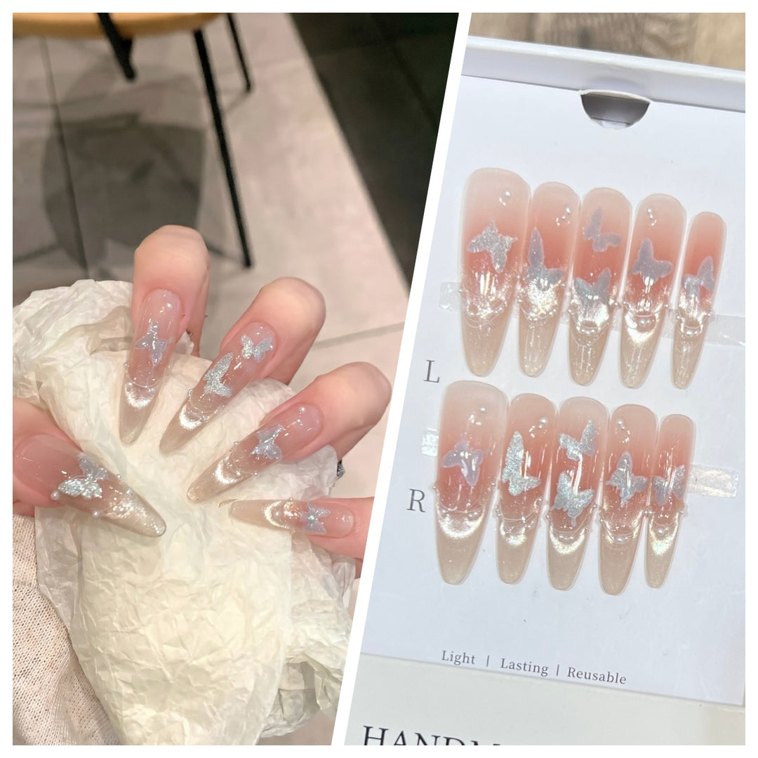 Artistic Stiletto Press-On Nail Set with Charming Patterns Bowlift