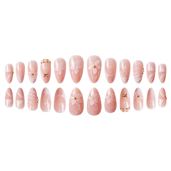 Decorative Floral Press-On Nail Extensions Bowlift 1787913948