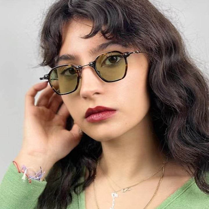 Ladies stylish sunglasses with unique hexagonal shape and sturdy frame Bowlift